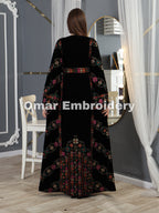 Simple Unique Blacks Silk Velvet Embroidery Thobe