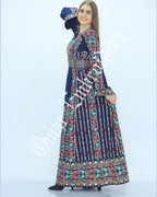 Thobe Embroidered Palestinian Maxi Dress Long Sleeves Palestinian Princess Style