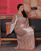 Traditional Thoub Embroidery Wide Sleeve Elegant with Reversible Belt
