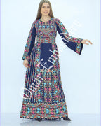 Thobe Embroidered Palestinian Maxi Dress Long Sleeves Palestinian Princess Style