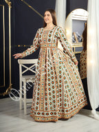 2023 Eid Collection Embroidered Thobe Abaya Traditional Palestinian Arabic Dress