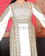 Traditional Thoub Embroidery Wide Sleeve Elegant with Reversible Belt