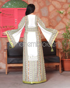 Traditional Thoub Embroidery Wide Sleeve Elegant with Reversible Belt