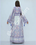 Thobe Embroidered Palestinian Maxi Dress Long Sleeves Palestinian Princess Style