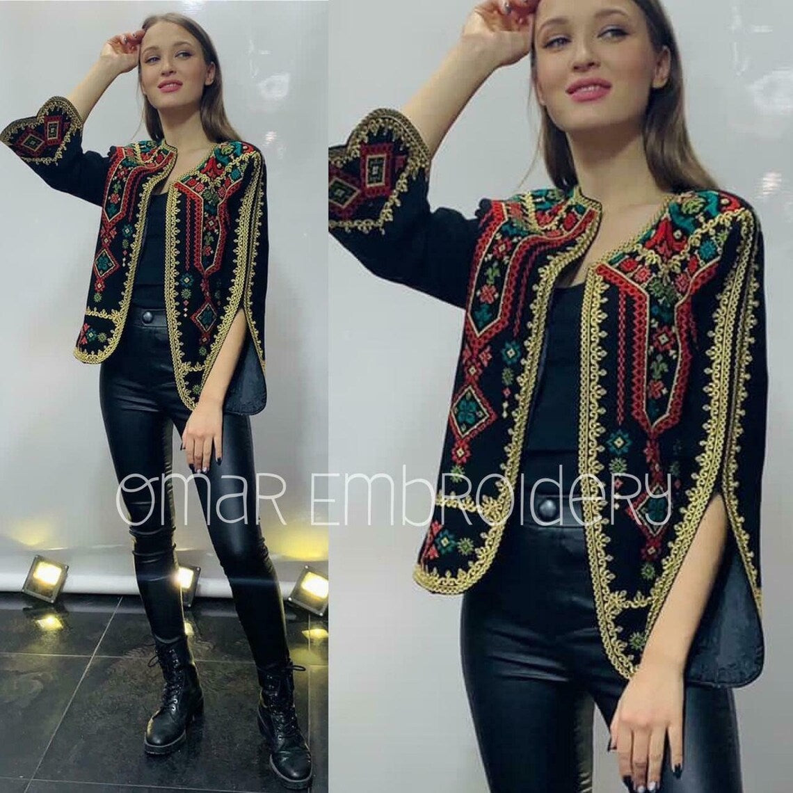 Embroidered new jacket Jordanian Palestinian Dress jacket Blazer Embroidered