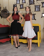 Embroidered Palestinian Traditional Modern Short Dress Palestinian Embroidery