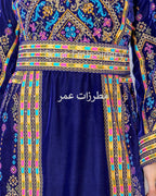 Embroidered Palestinian Maxi Dress velvet Thobe Palestinian Embroidery