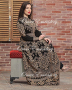Embroidered Palestinian Maxi Dress Long Kaftan Palestinian Embroidery